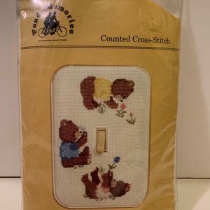 FOND MEMORIES COUNTED CROSS-STITCH SWITCHPLATE.